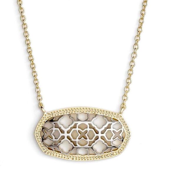 Kendra Scott Dollie Gold with Silver Pendant Necklace - Picture 1 of 7